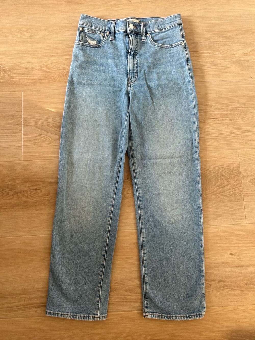 Madewell Straight Leg Jeans Blue Denim